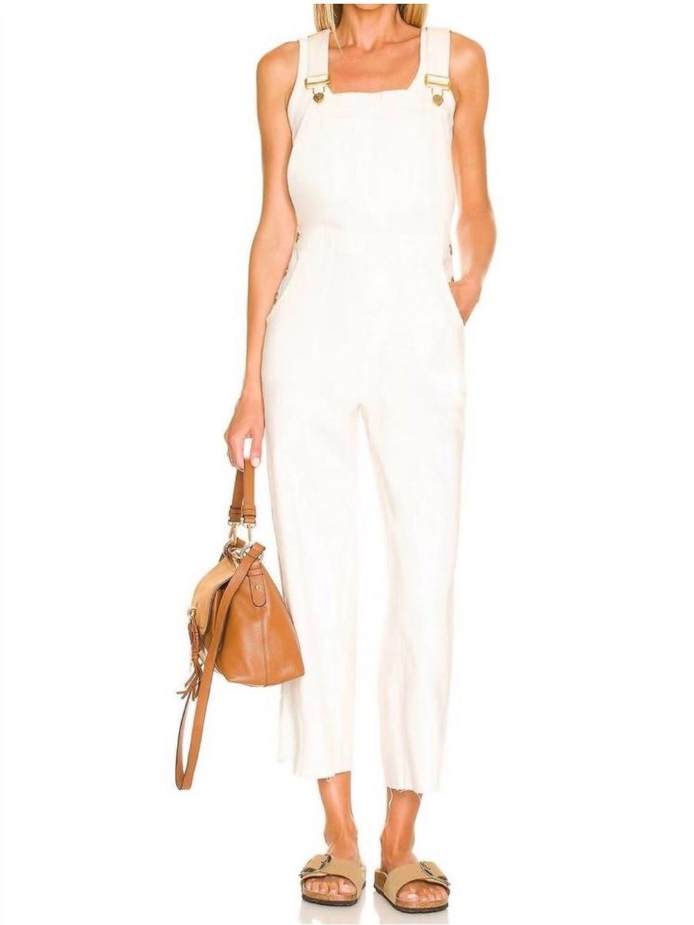 NEW SHOW ME YOUR MUMU marfa overall in off white denim